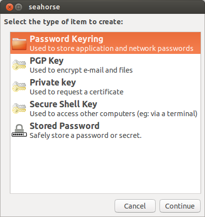Adding a new ssh-key with seahorse on Ubuntu
